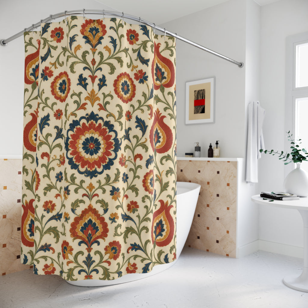 Suzani Border Shower Curtain
