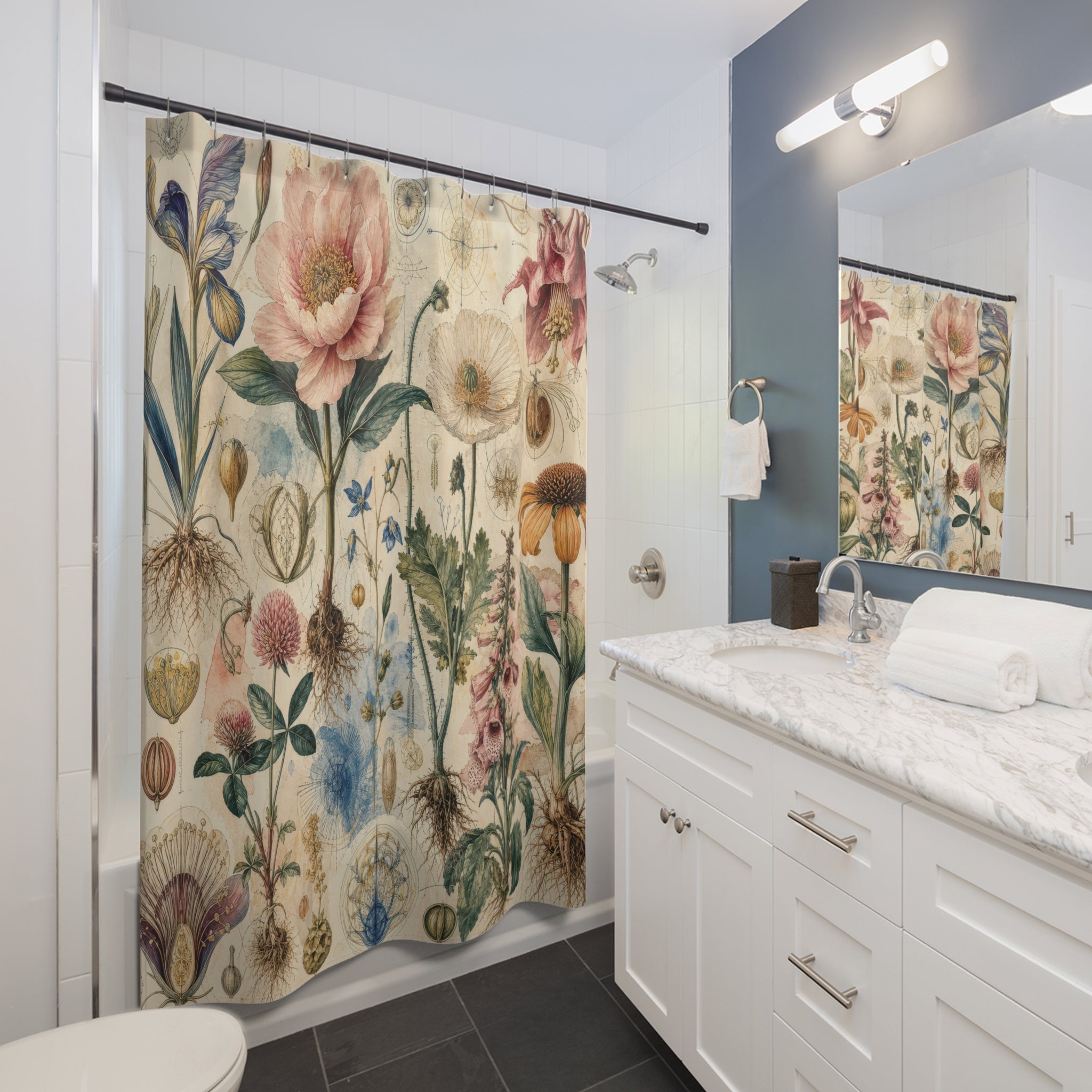 Scientific Flower Shower Curtain