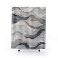 Gray White Wavy Stripe Shower Curtain