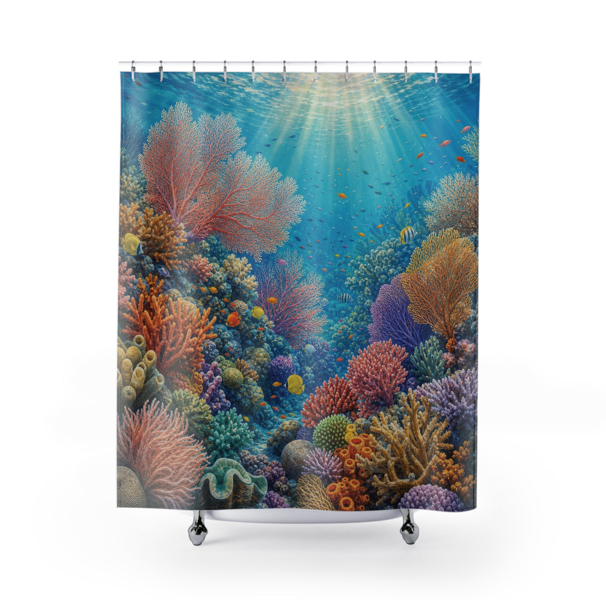 Coral Reef Sunlit Garden Shower Curtain