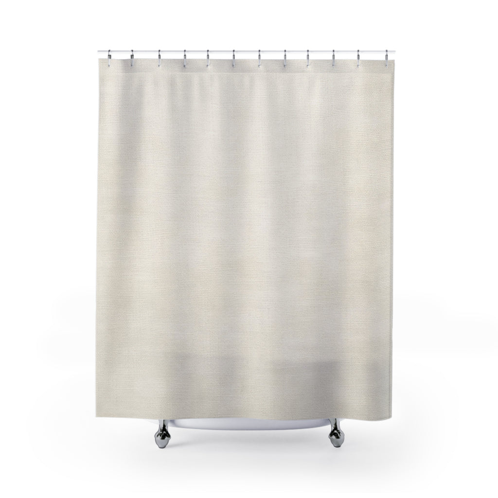 Off White Textured Shower Curtain — Ivory Cream