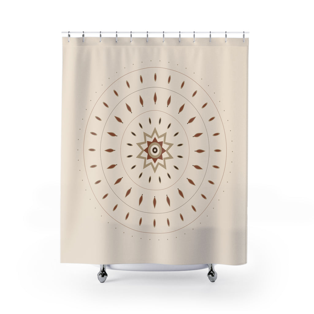 Earth Tone Mandala Shower Curtain – Brown & Rust