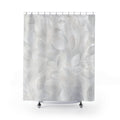 White Frosted Botanical Shower Curtain