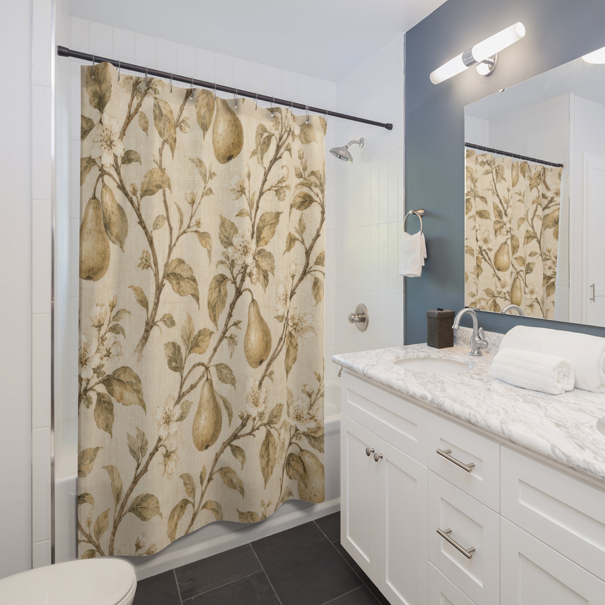 Sepia Orchard Botanical Shower Curtain