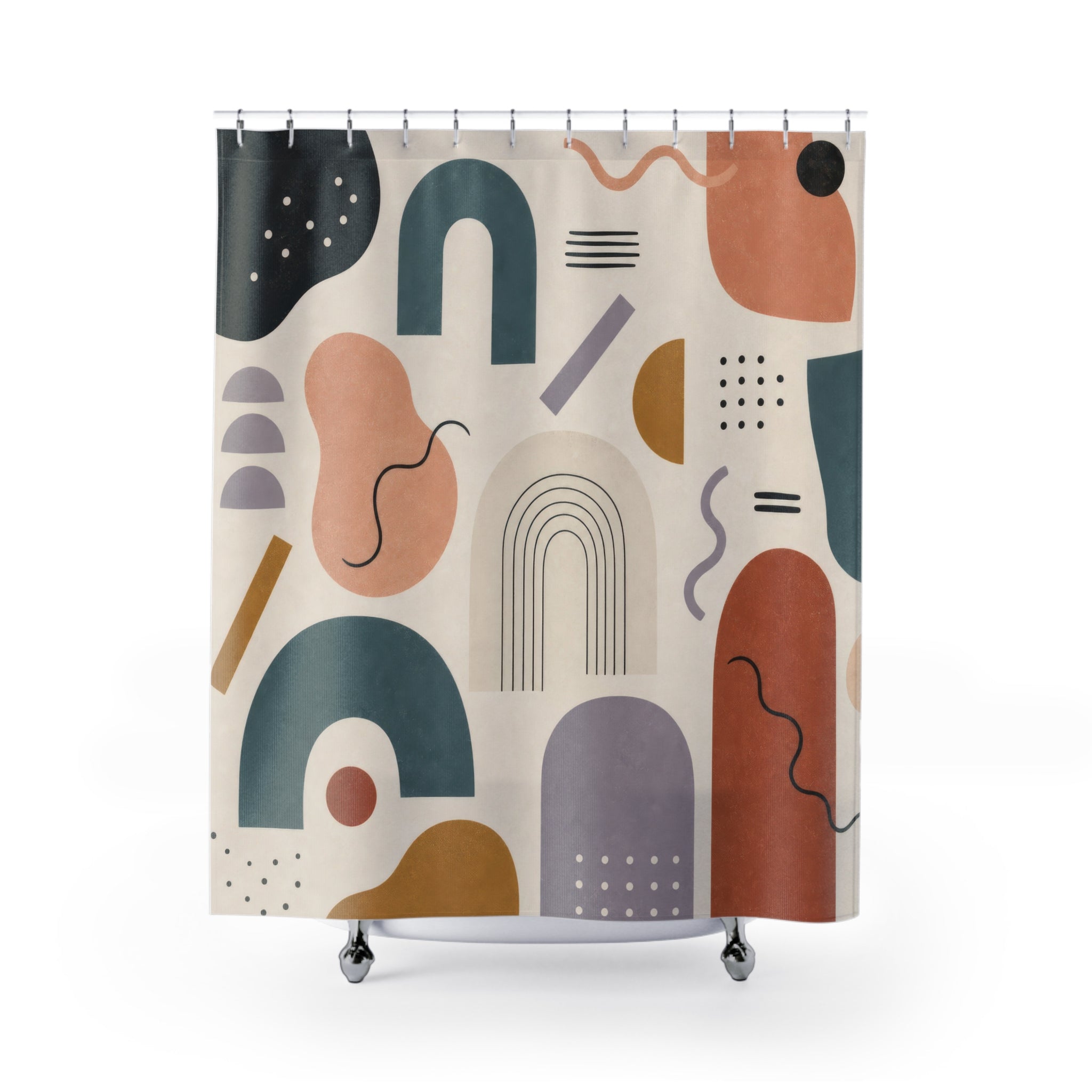 Colorful Abstract Geometric Shower Curtain