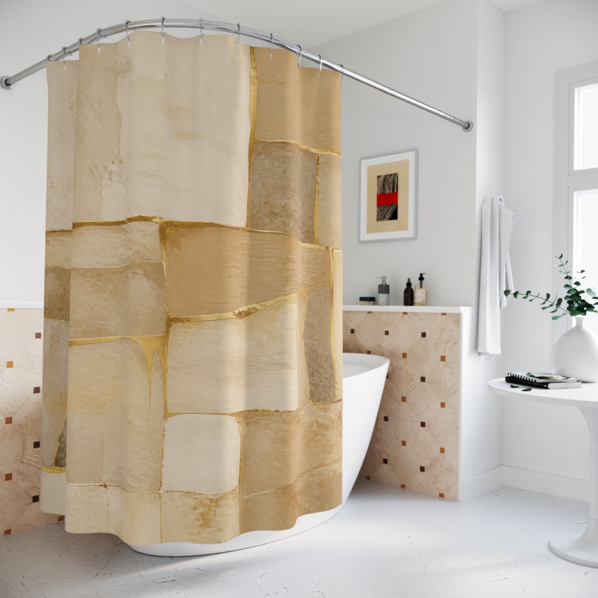 Gold Sandstone Shower Curtain