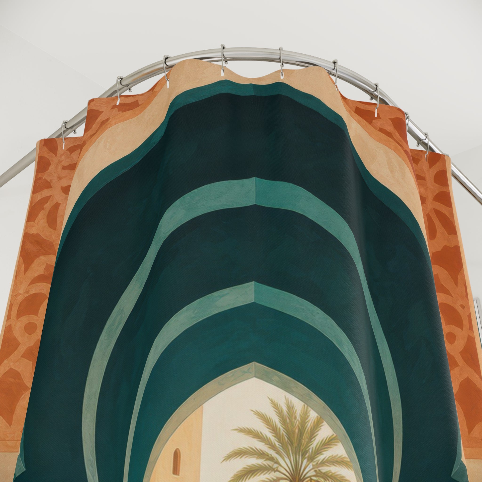 Teal Moroccan Arch Shower Curtain