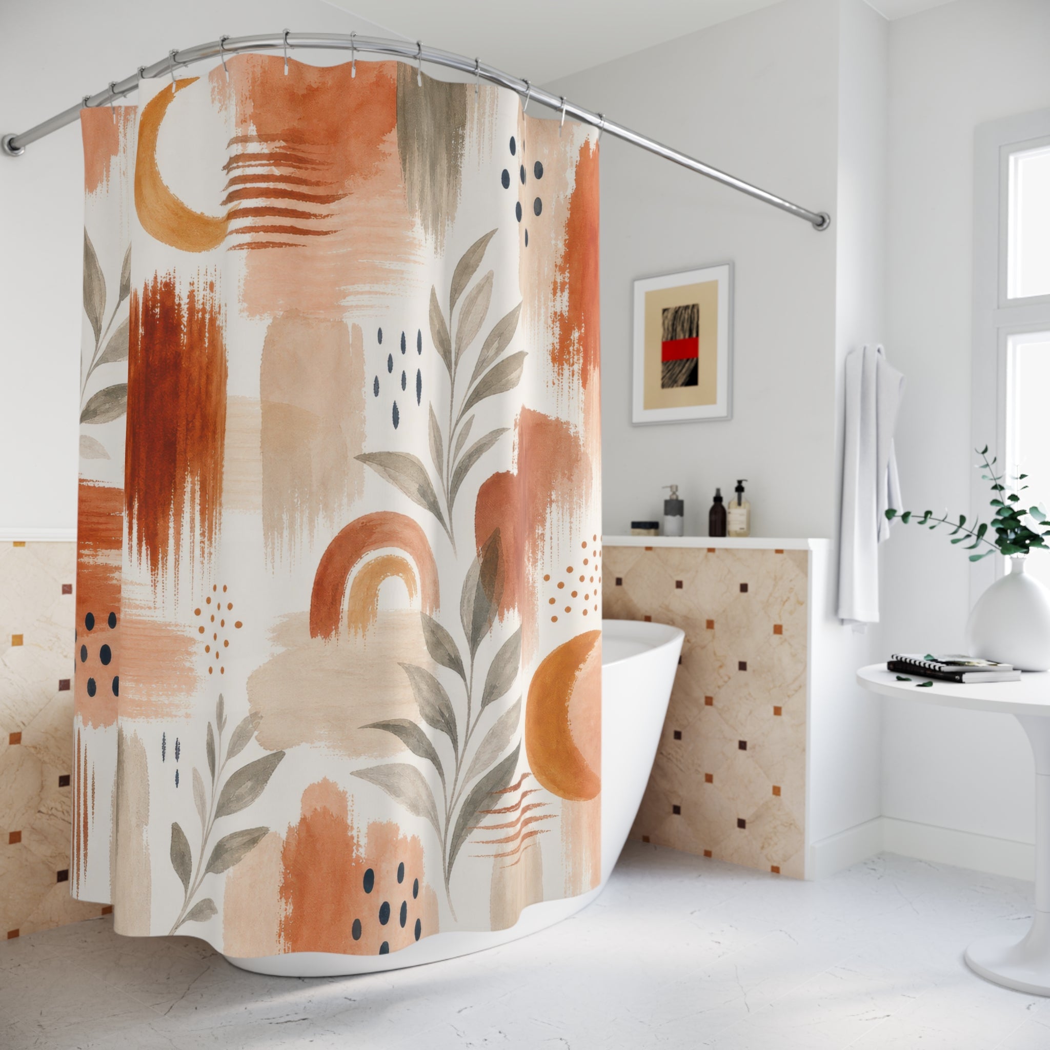 Burnt Orange Terracotta Shower Curtain: Burnt Orange Shower Cu