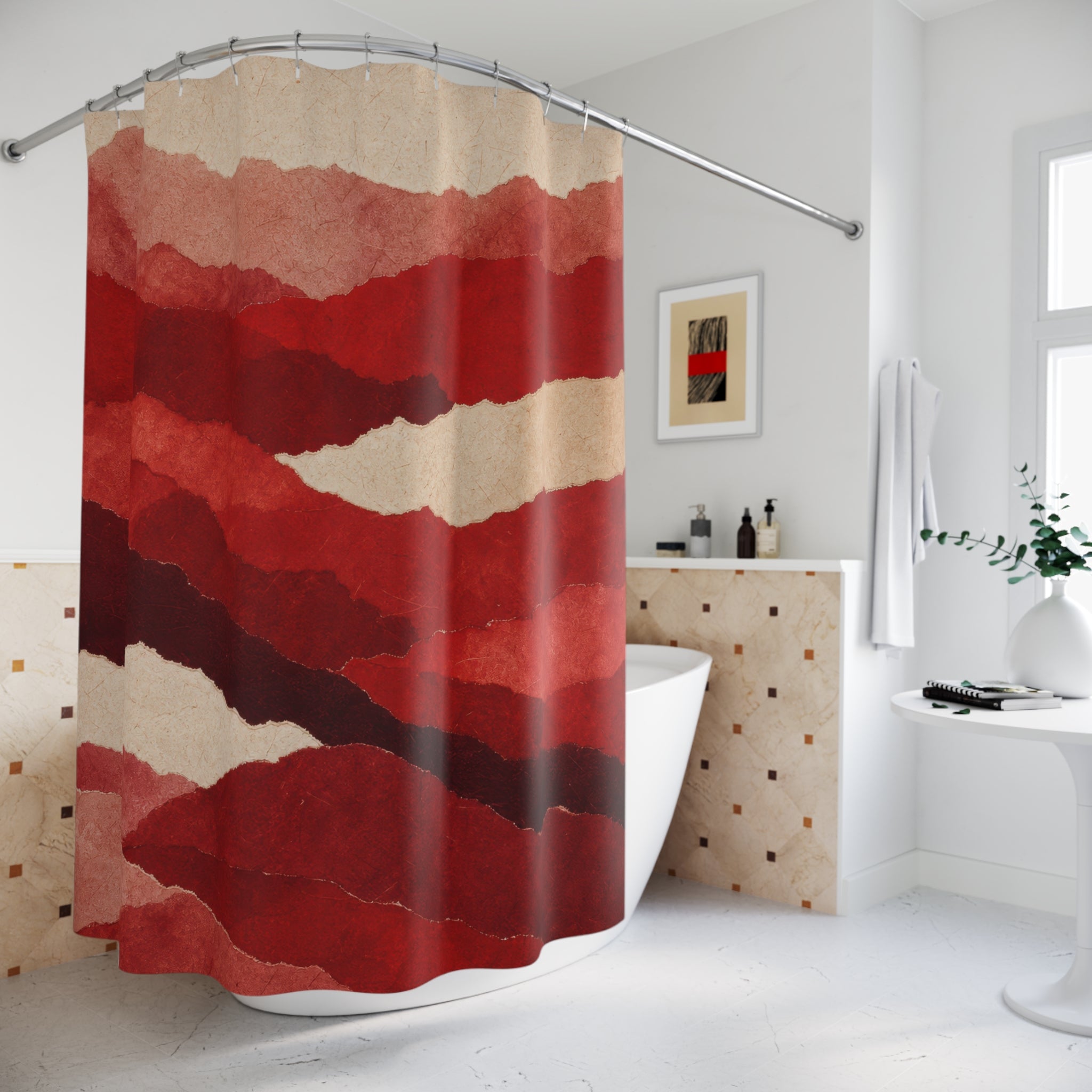 Red Stripe Shower Curtain