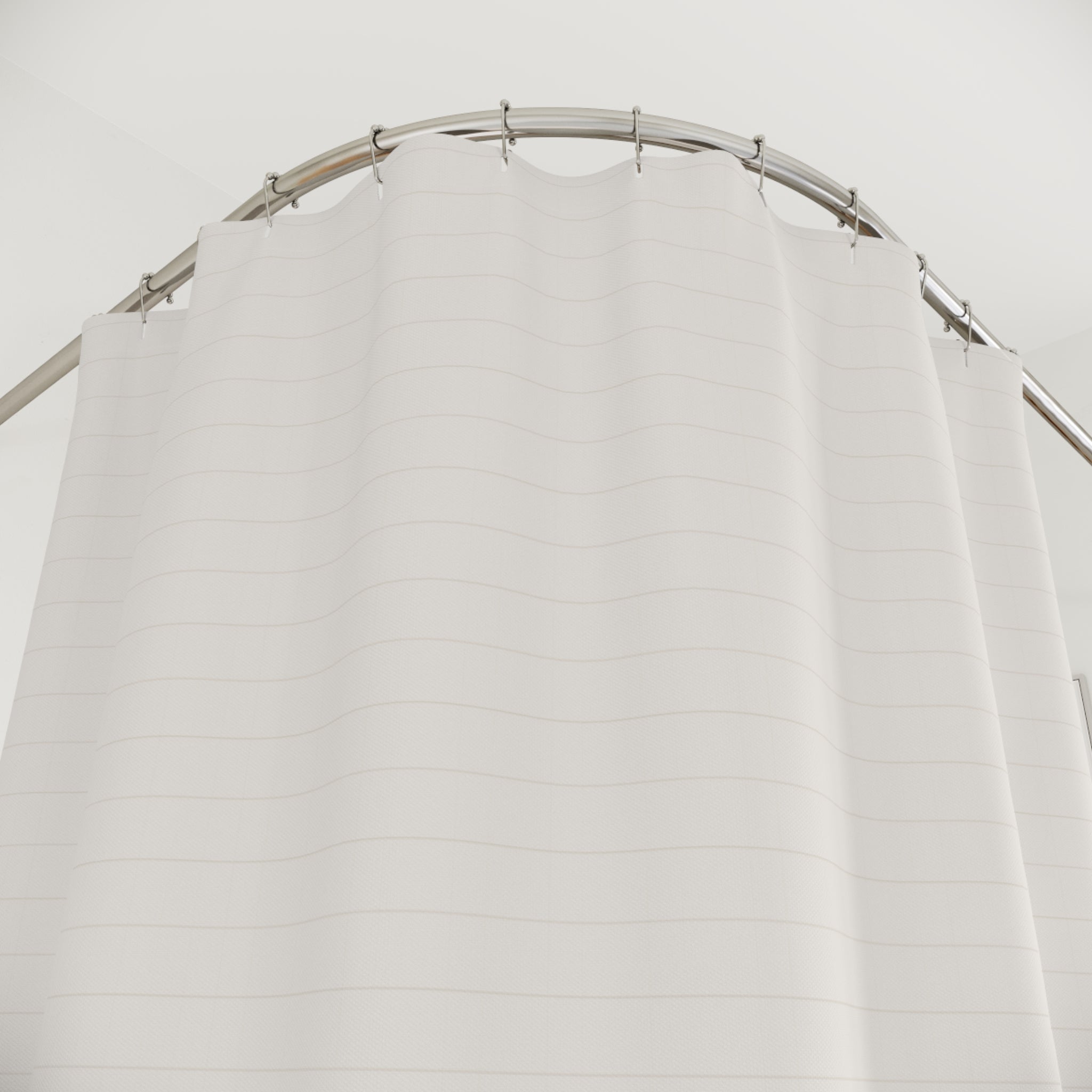 Farmhouse Shiplap Shower Curtain – Cream & Grey Plank