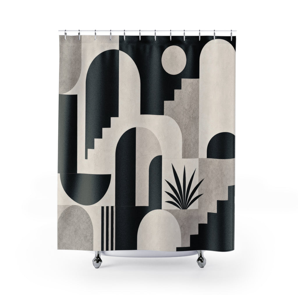 Black White Desert Shower Curtain