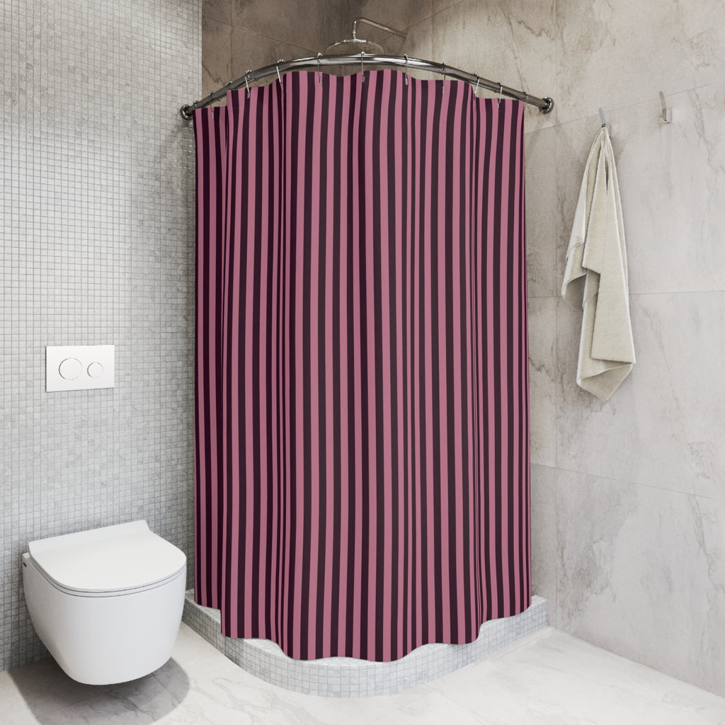 Purple and Pink Cabana Stripe Shower Curtain