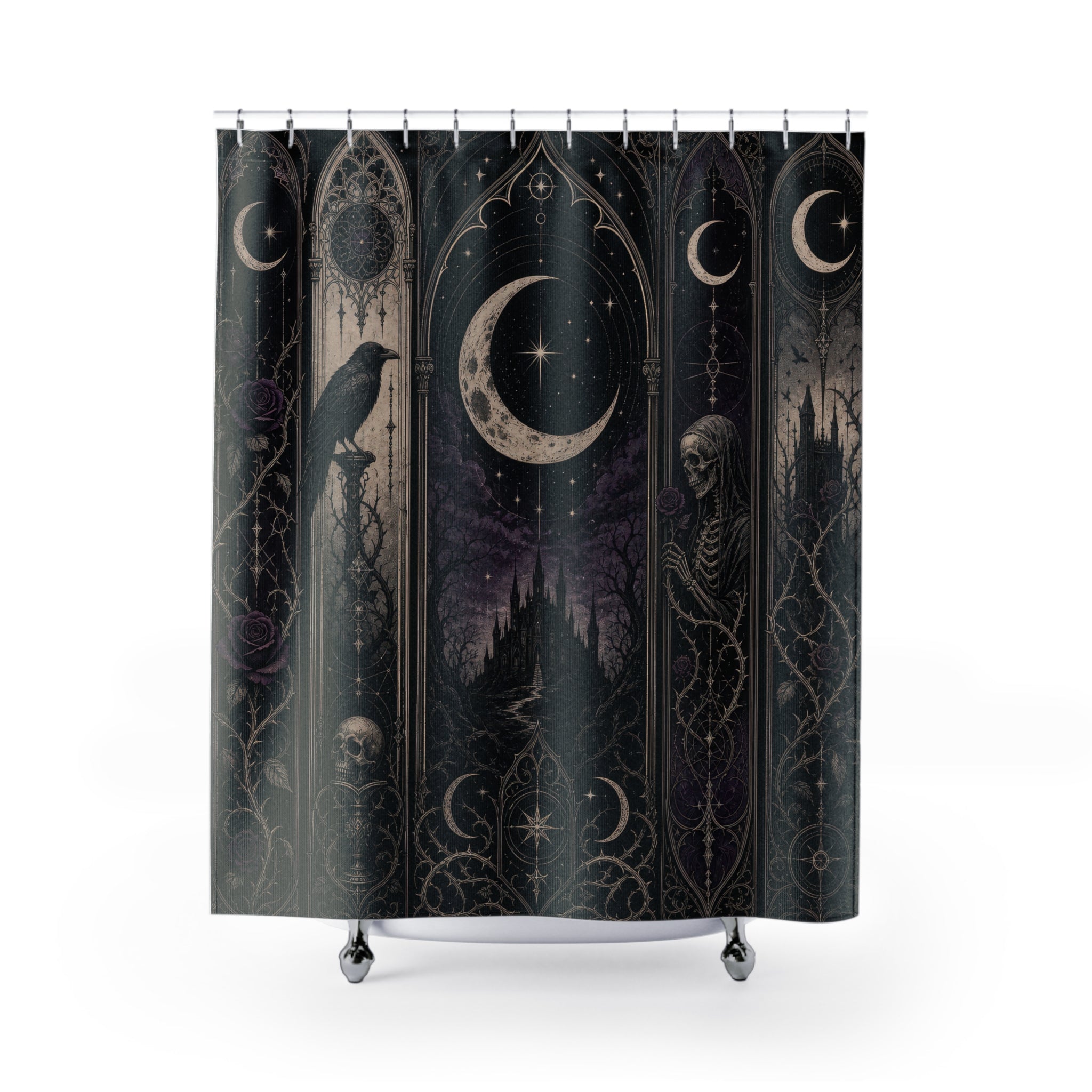 Celestial Gothic Story Panels Shower Curtain