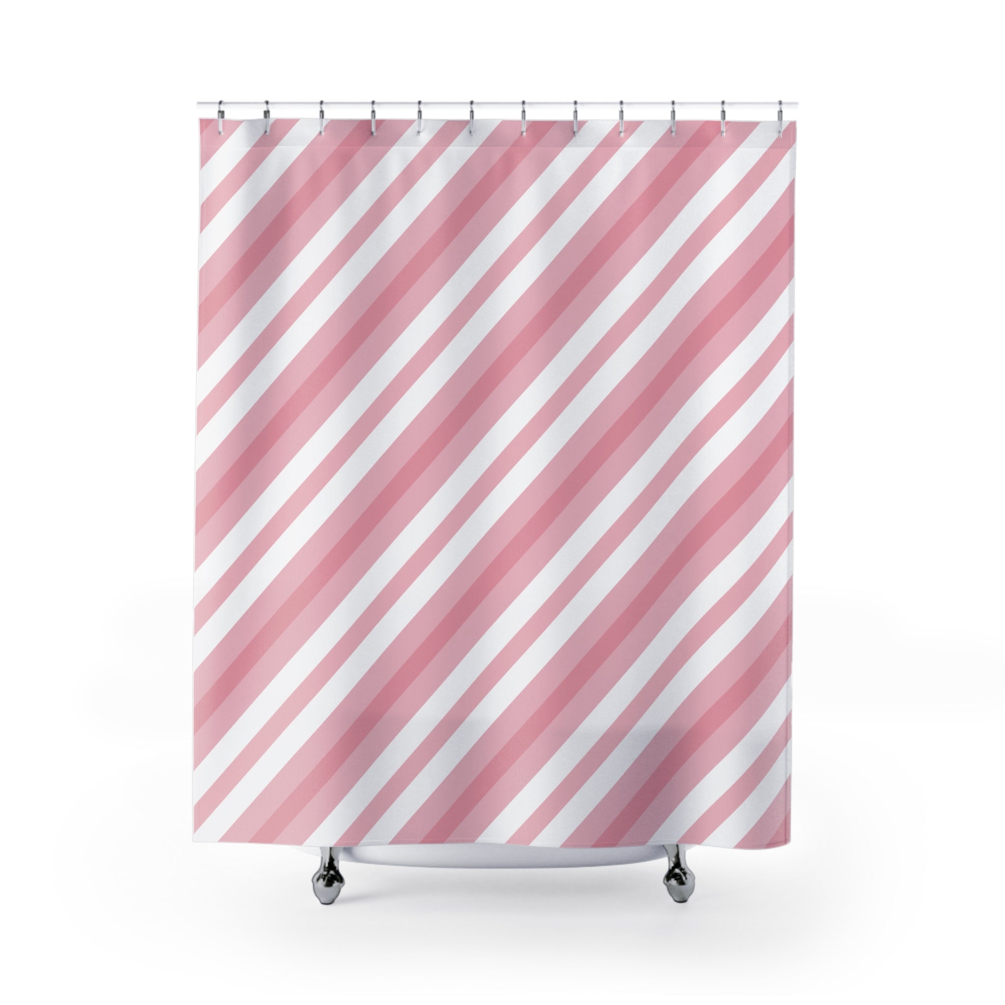 Candy Stripe Shower Curtain: Pink White