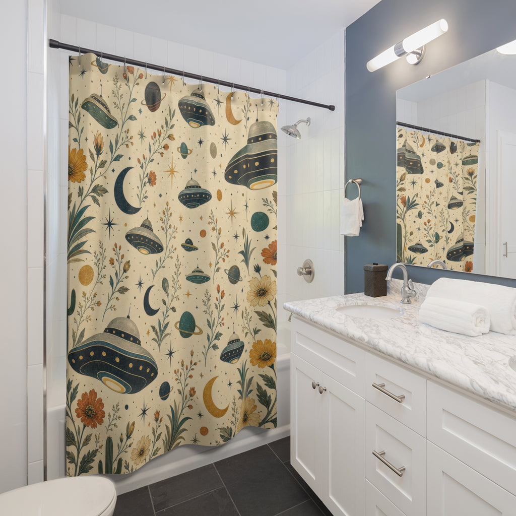 UFO Space Celestial Shower Curtain