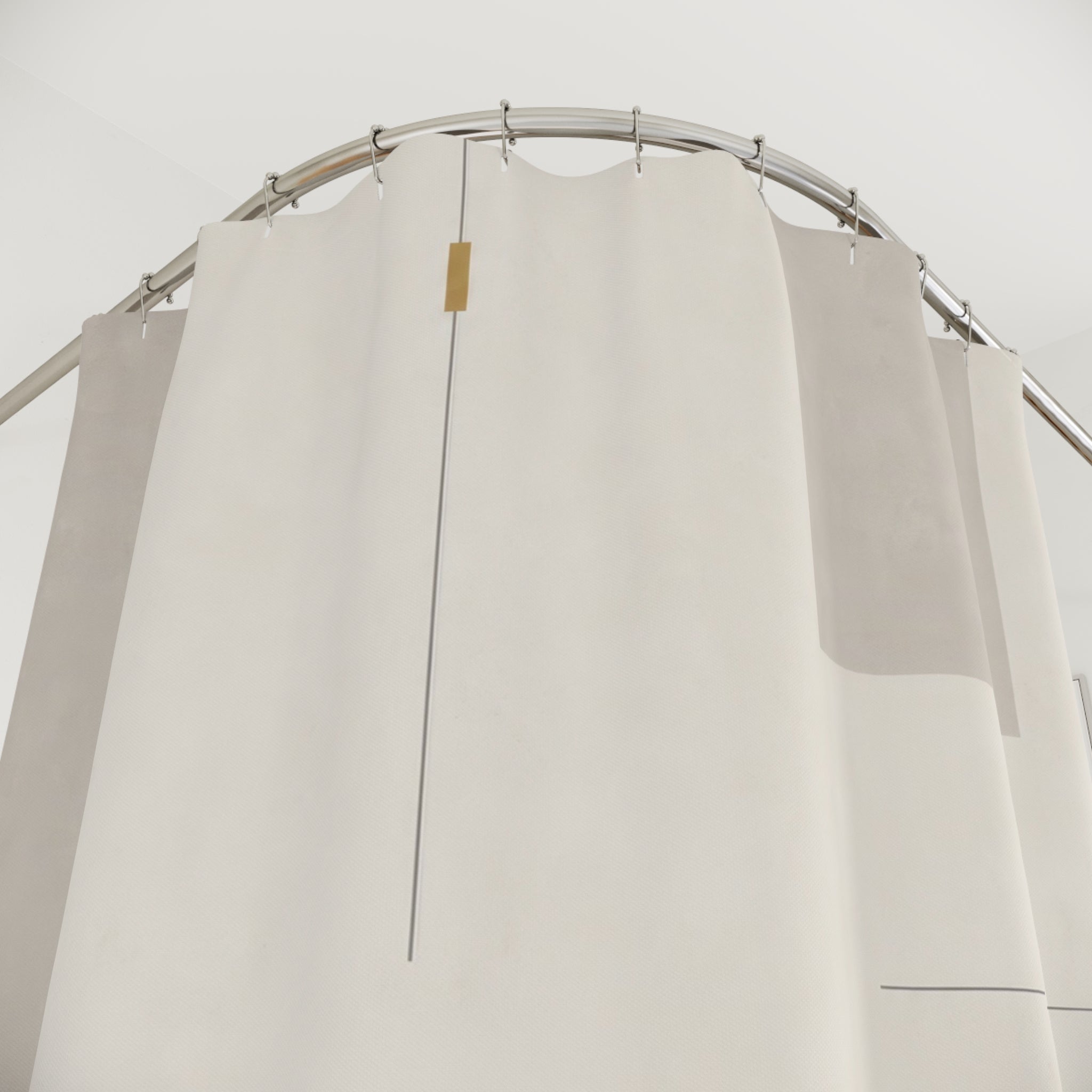 Gold Line White Shower Curtain: Gold Line Shower Curtain