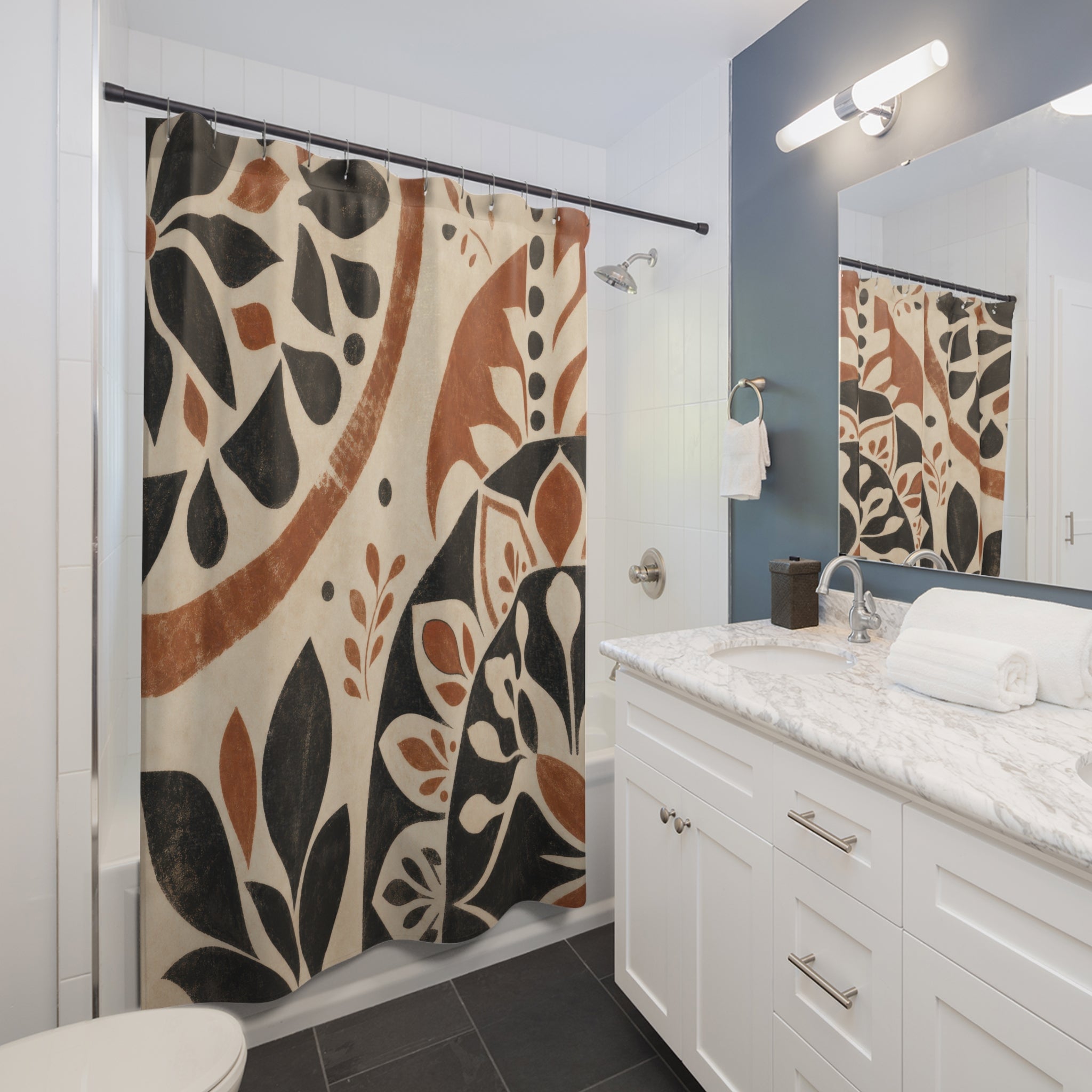 Black Rust Shower Curtain