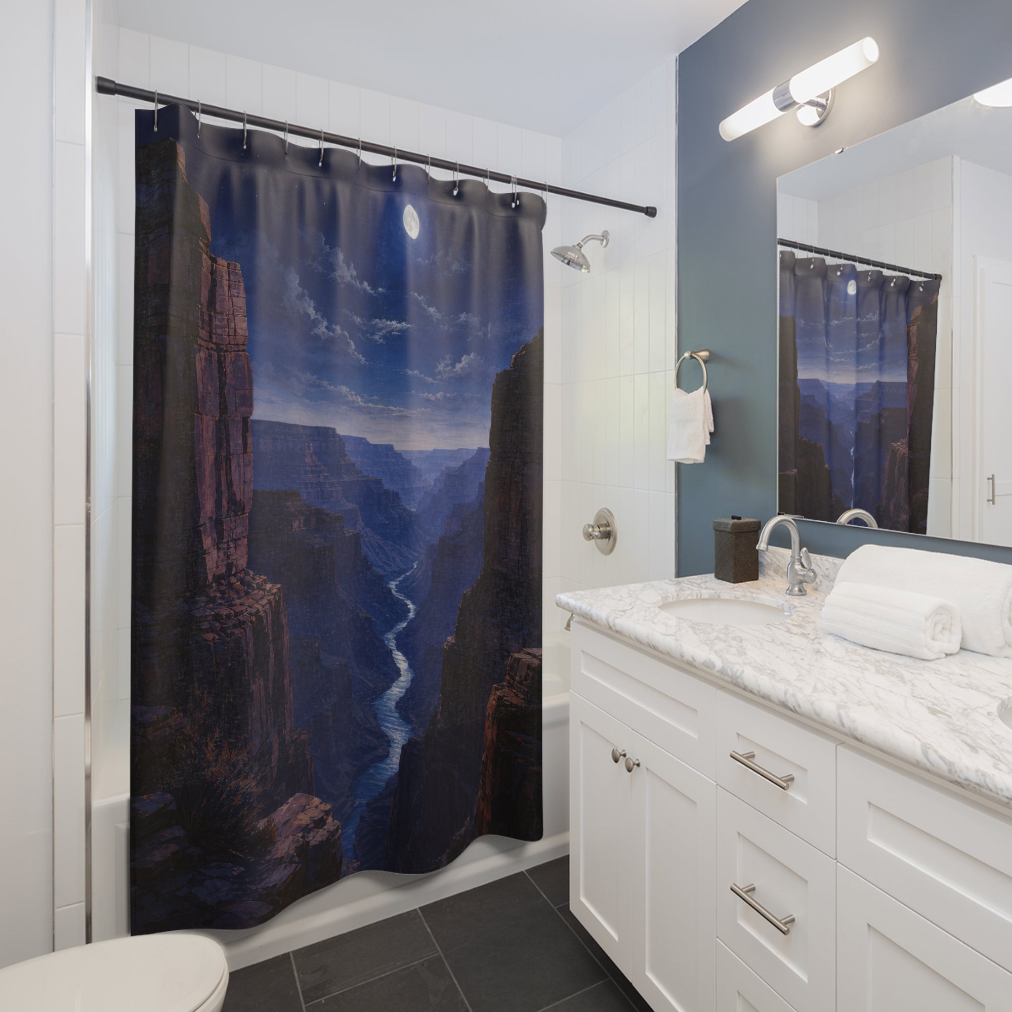 Moonlit Grand Canyon Shower Curtain