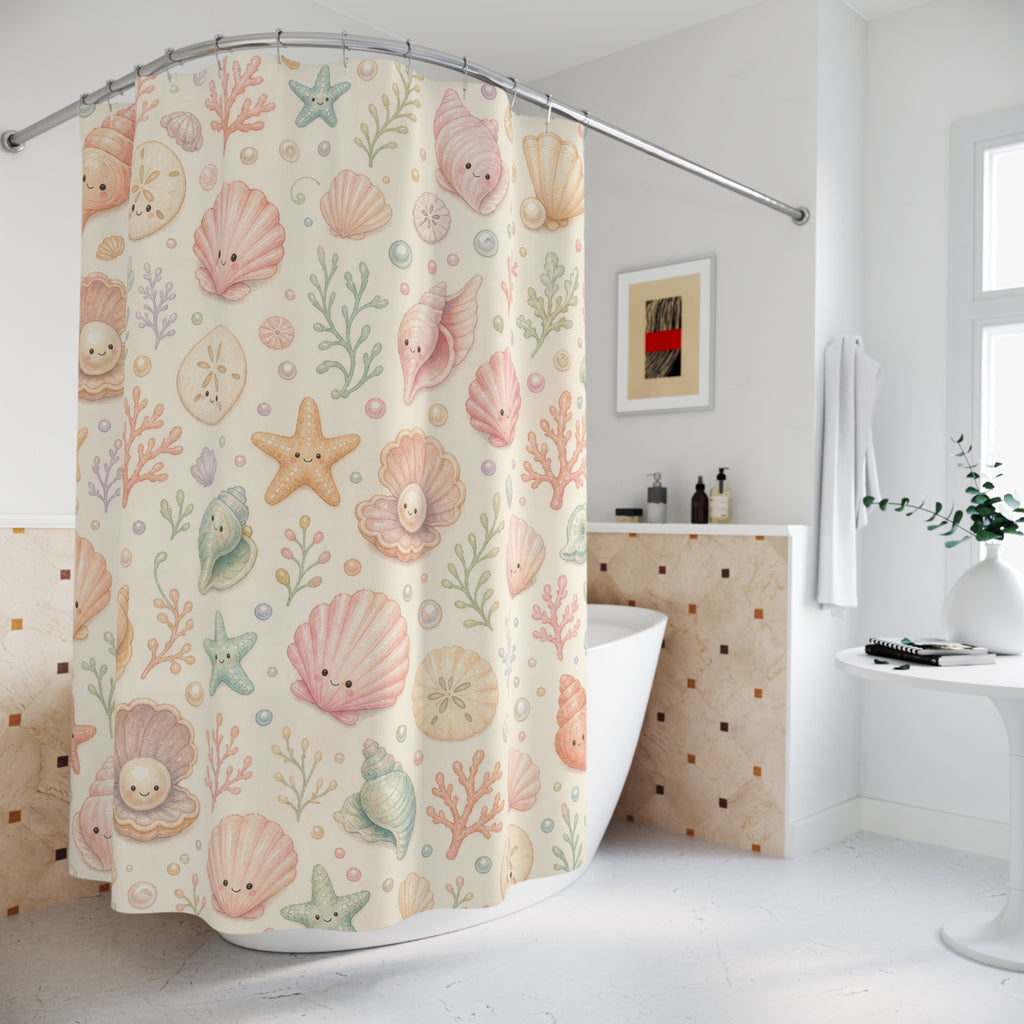 Pastel Seashell Cute Shower Curtain