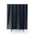 Dark Navy Blue Tan Pinstripe Shower Curtain