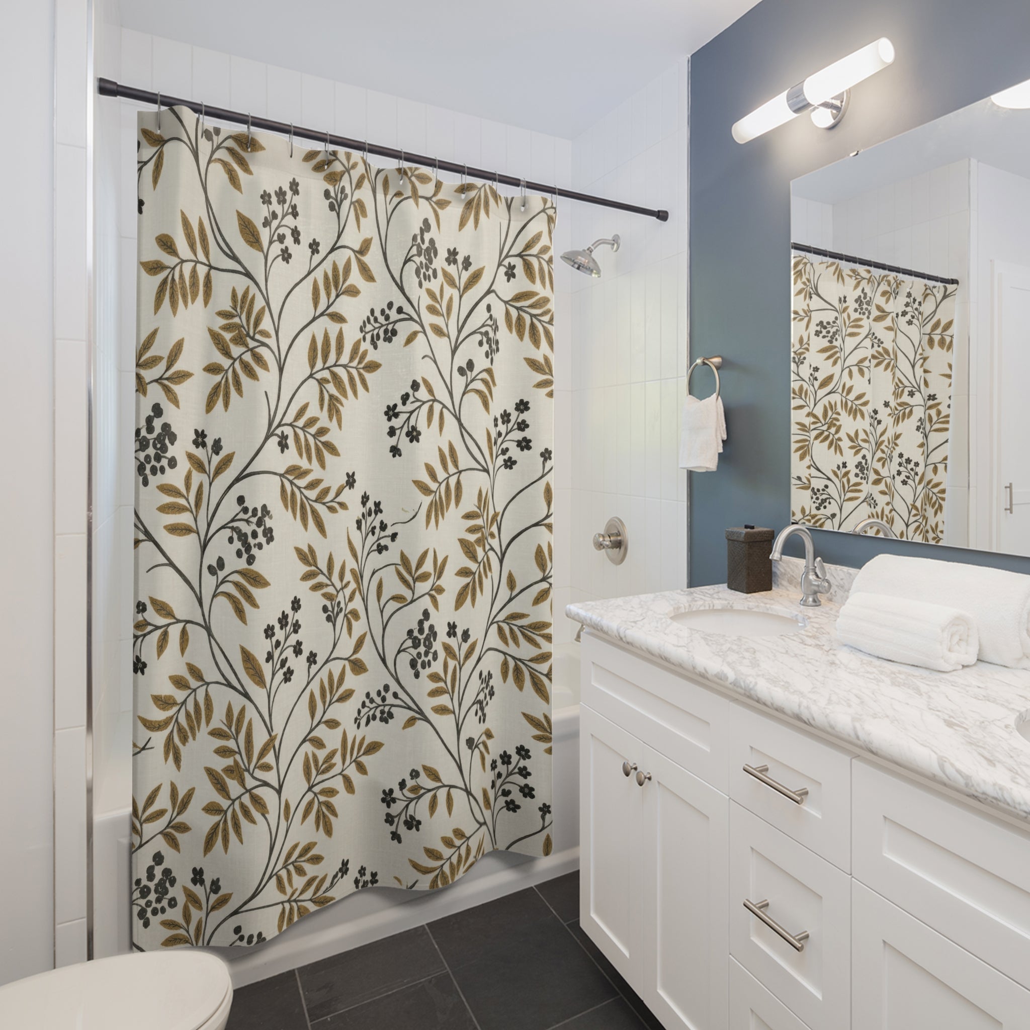 Vintage Botanical Trailing Vine Shower Curtain