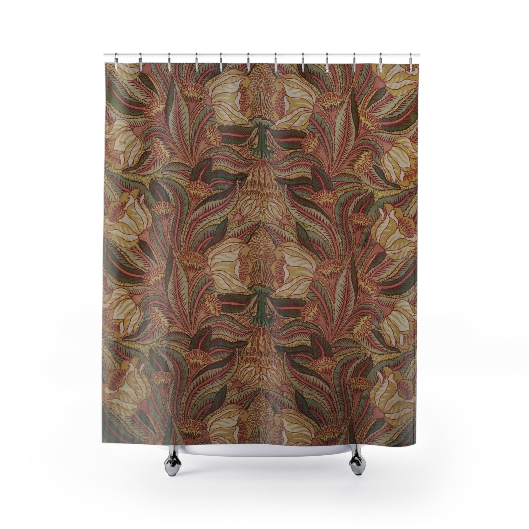 Art Nouveau Tulip Shower Curtain – Cream & Ochre