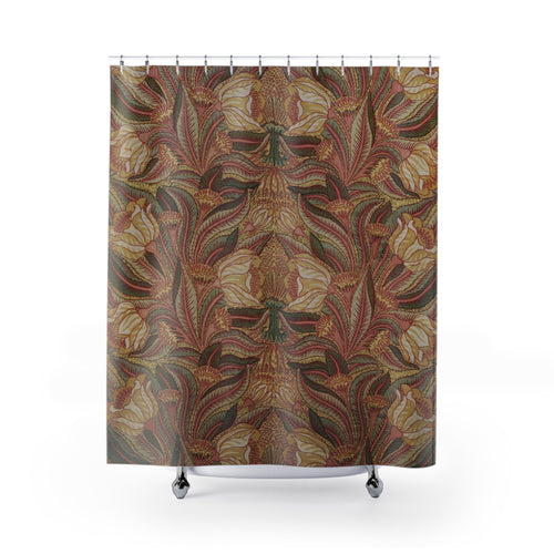 Art Nouveau Tulip Shower Curtain – Cream & Ochre