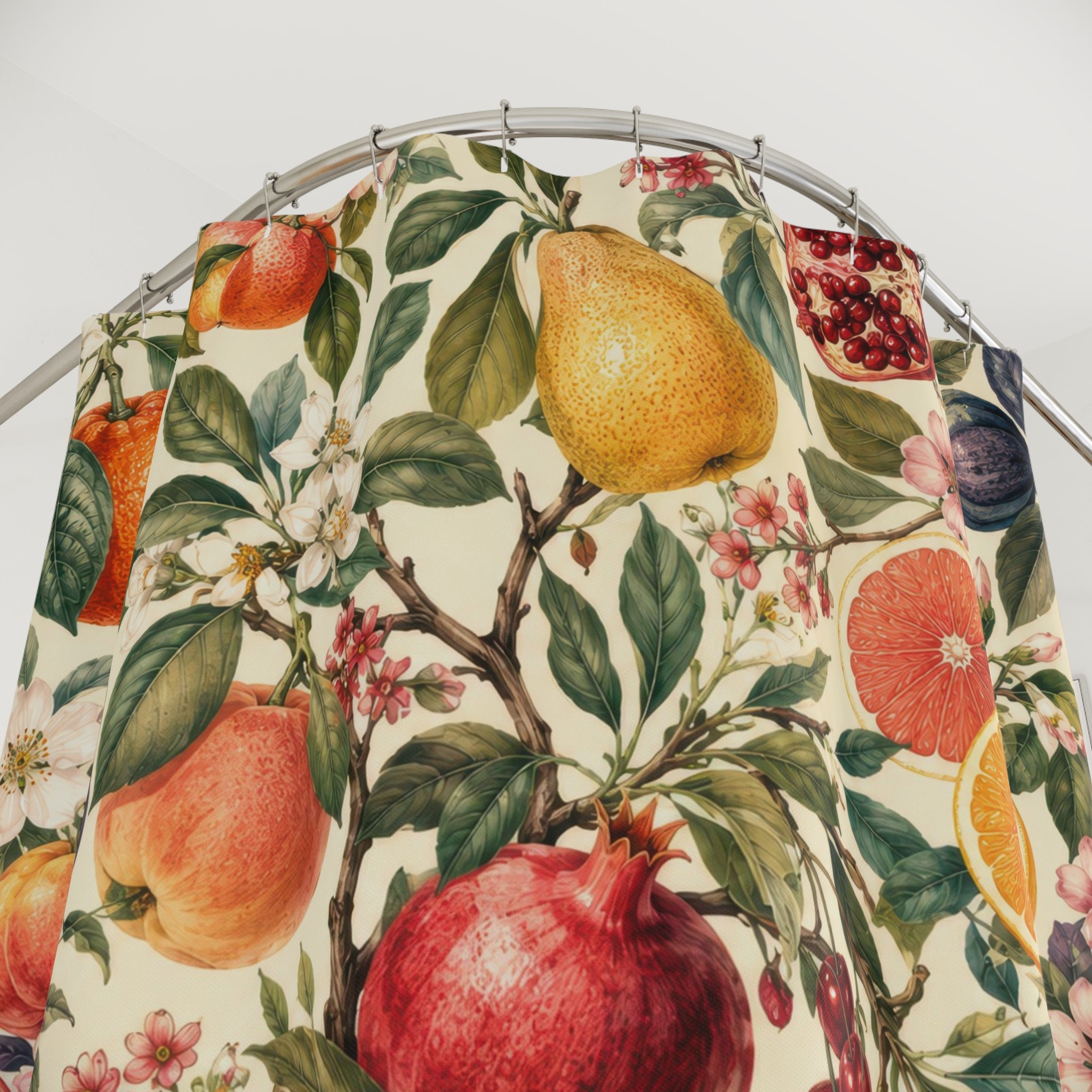 Fruit Shower Curtain: Citrus Pomegranate Botanical