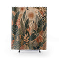 Green Tropical Boho Botanical Shower Curtain
