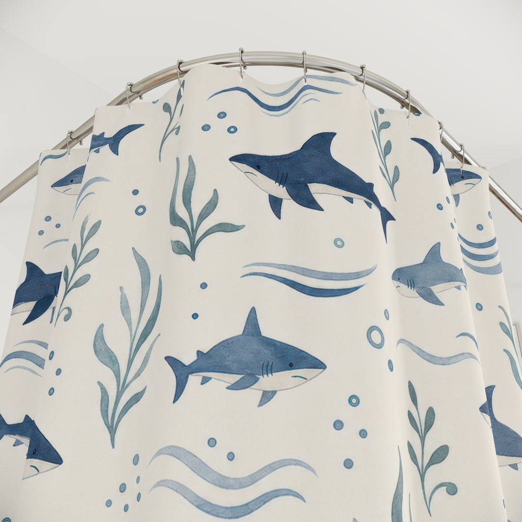 Shark Ocean Shower Curtain: Shark Shower Curtain