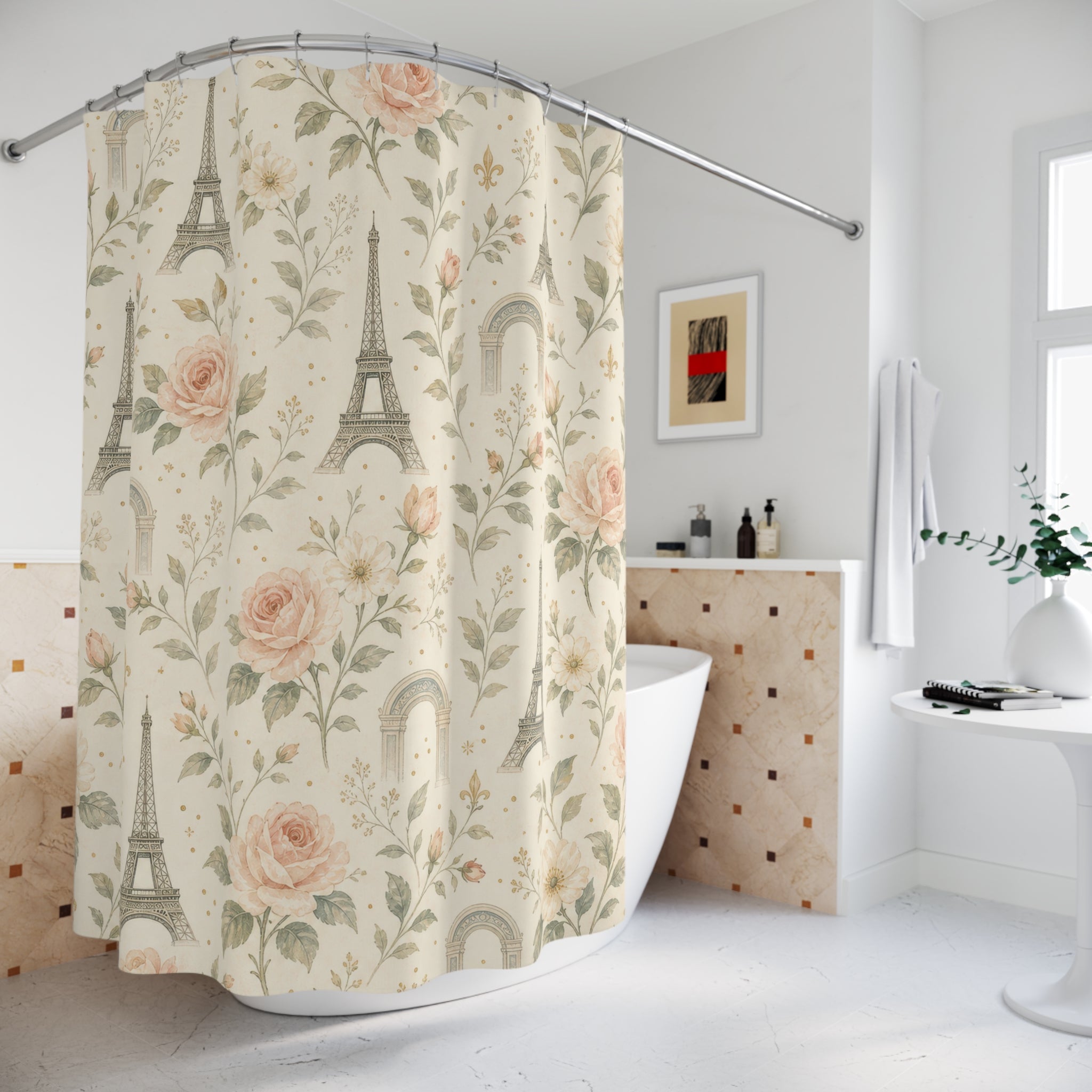 Paris Floral French Shower Curtain: Paris Floral Shower Curtai