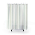Pale Green White Pinstripe Shower Curtain