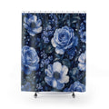 Navy Floral Shower Curtain