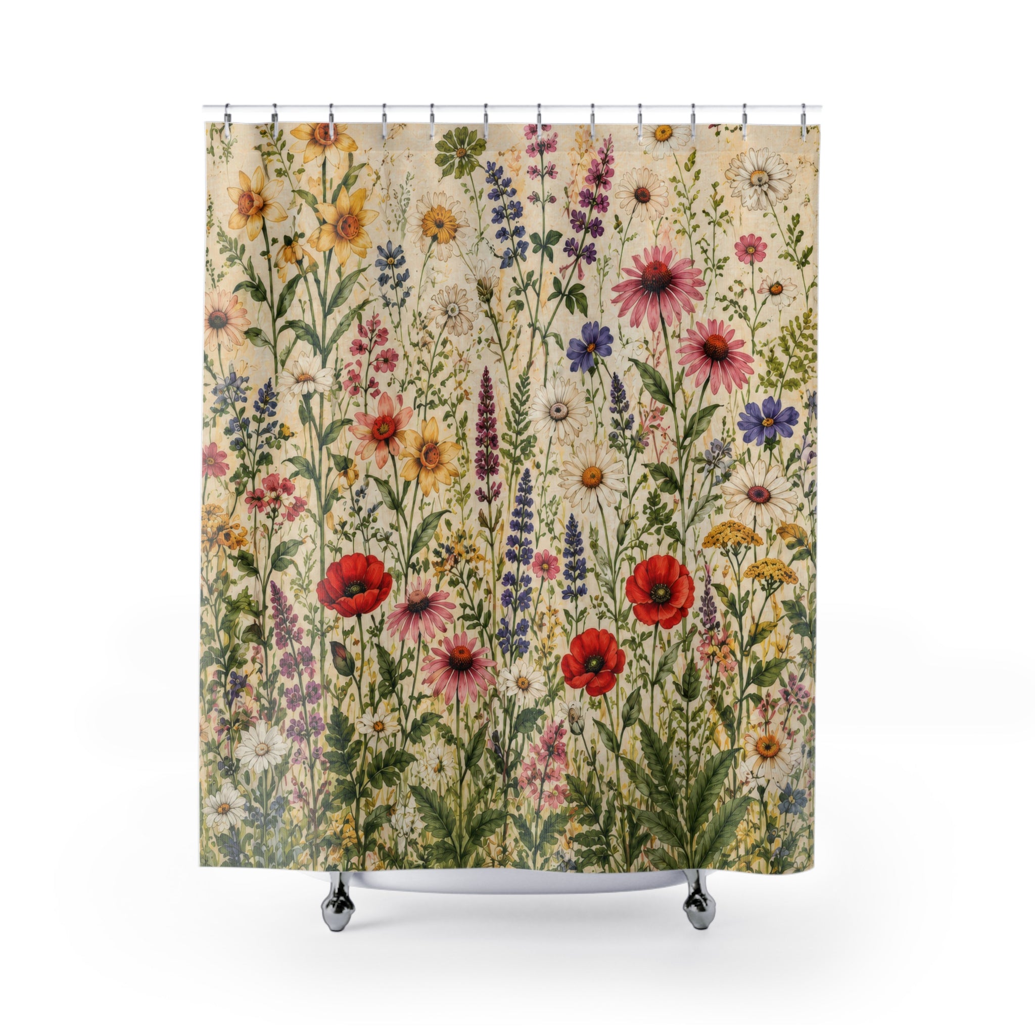 Floral Shower Curtain: Wildflower Botanical Garden