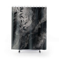 Black and Grey Shower Curtain: Abstract Ink Wash Pattern