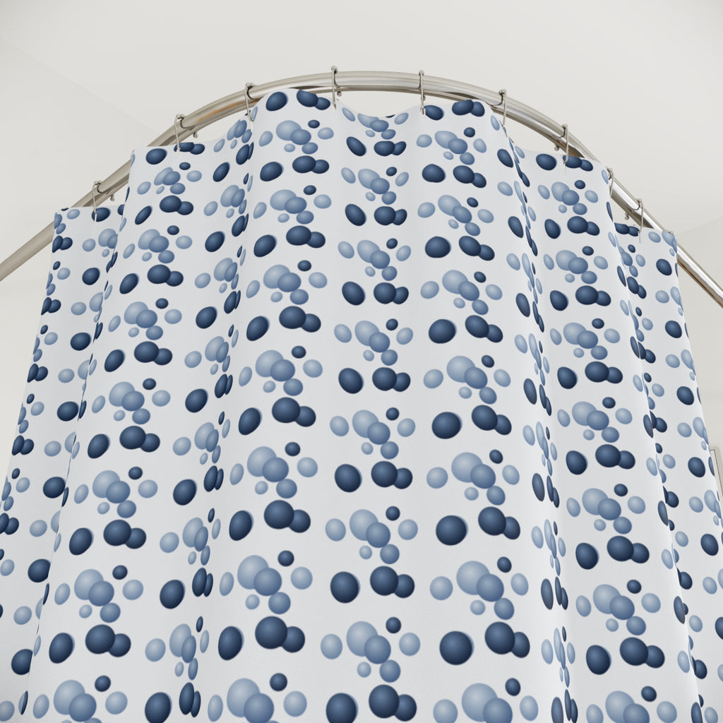 Blue and White Gradient Dot Shower Curtain