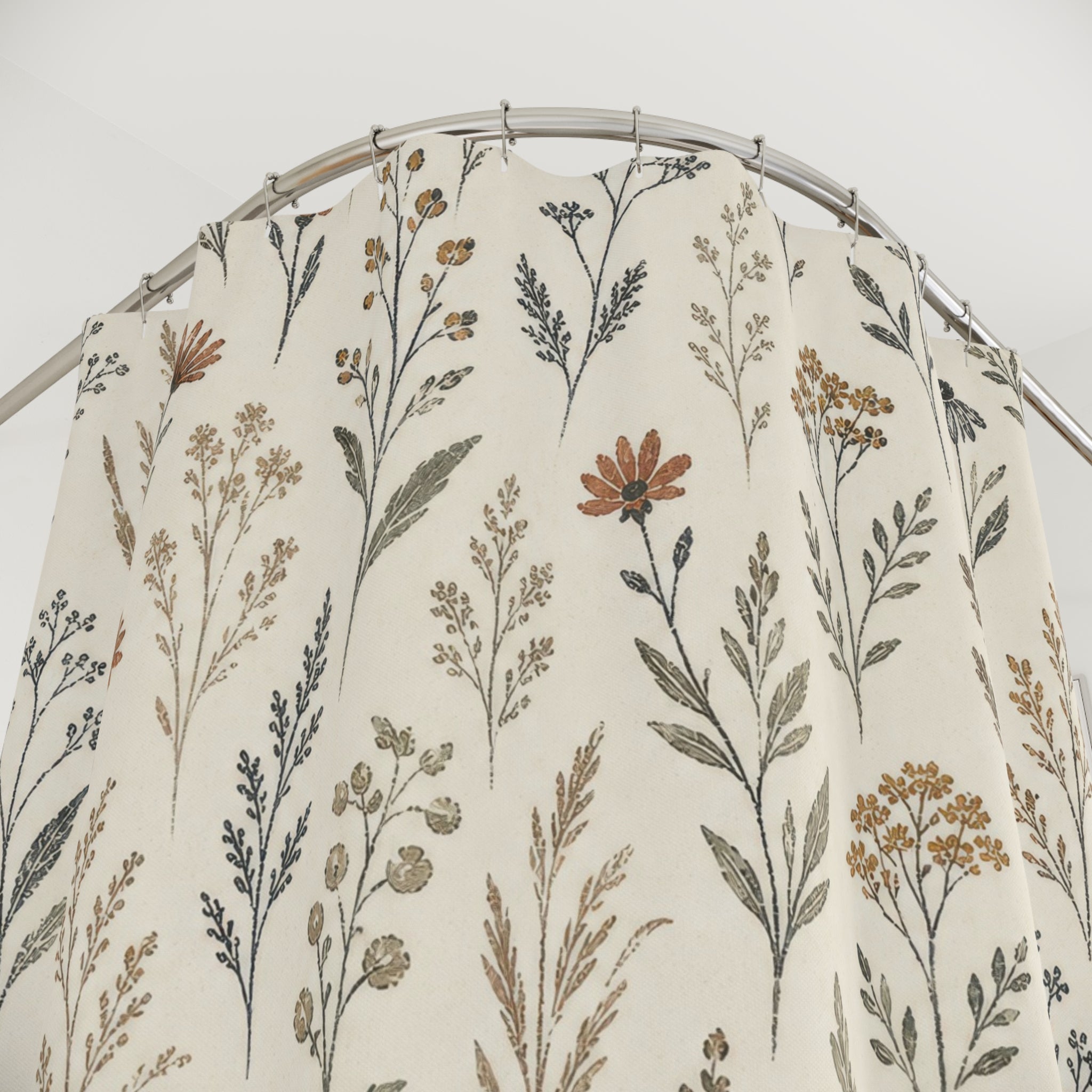 Delicate Botanical Meadow Shower Curtain