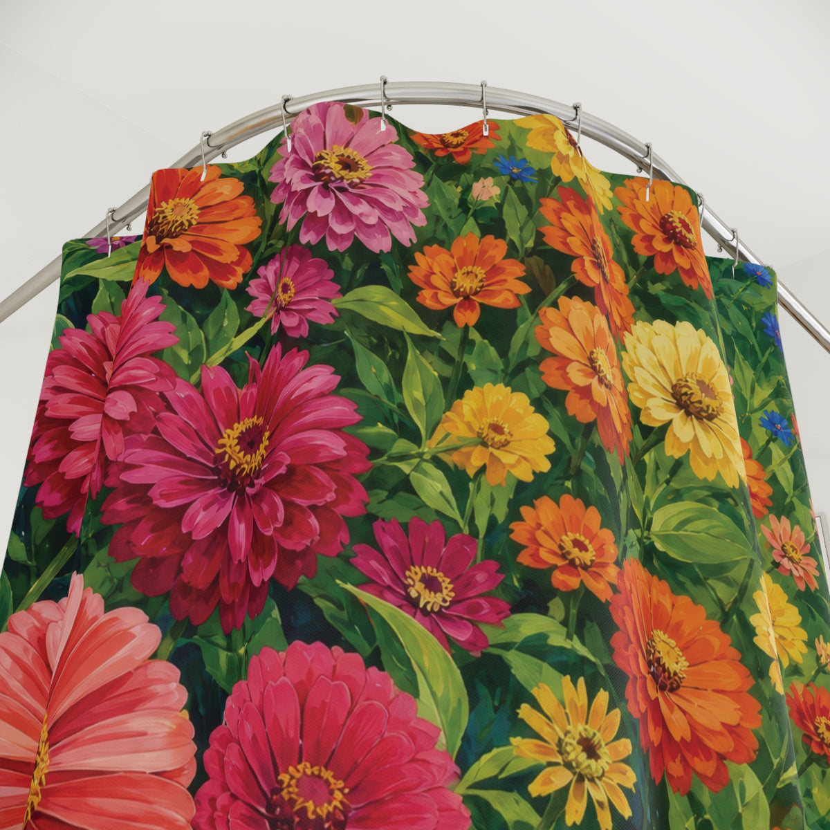Summer Garden Zinnia Shower Curtain