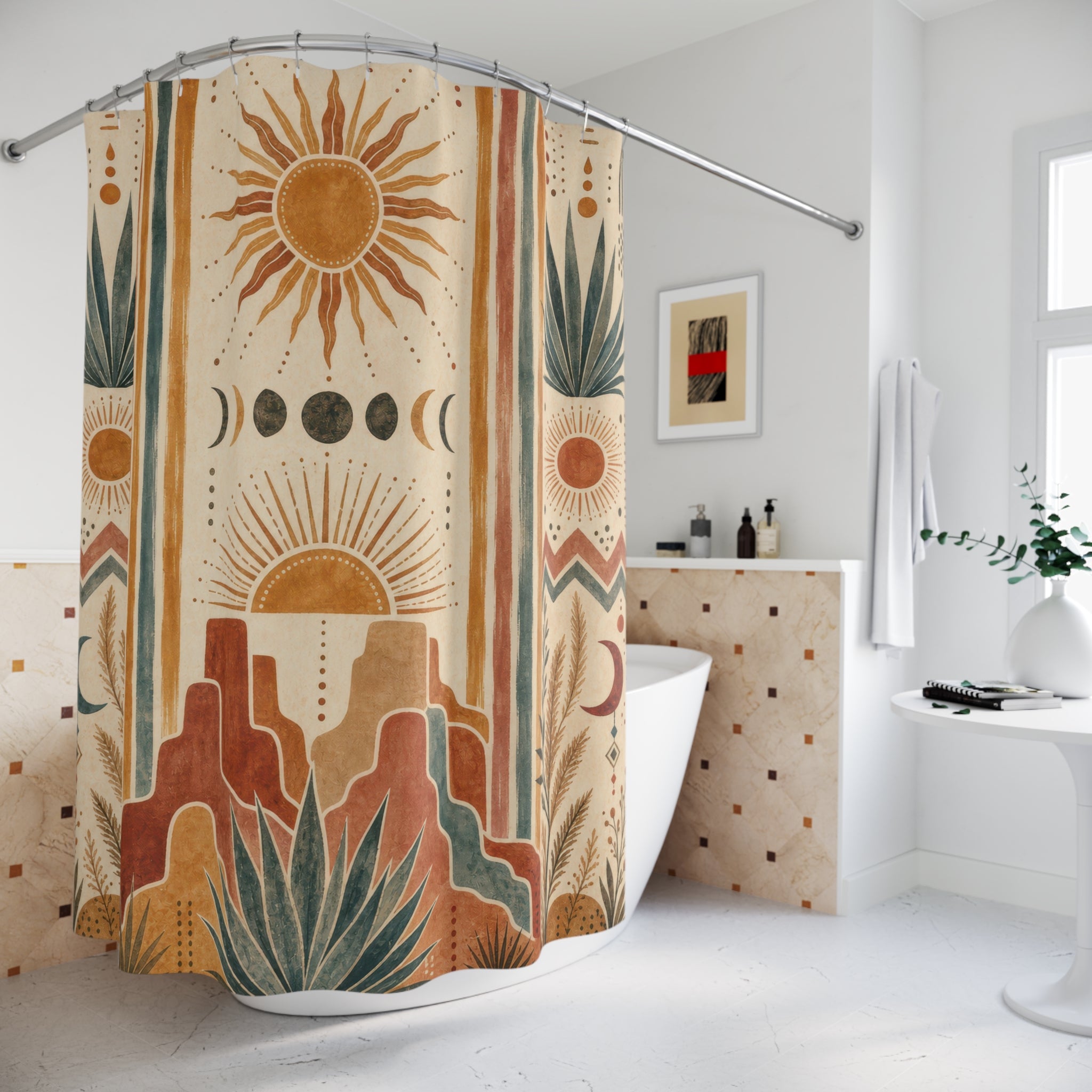 Southwestern Desert Sun Shower Curtain