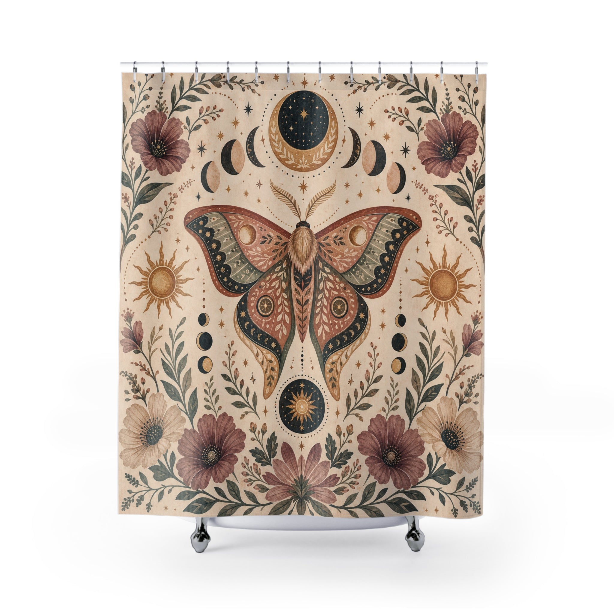 Celestial Moth Shower Curtain
