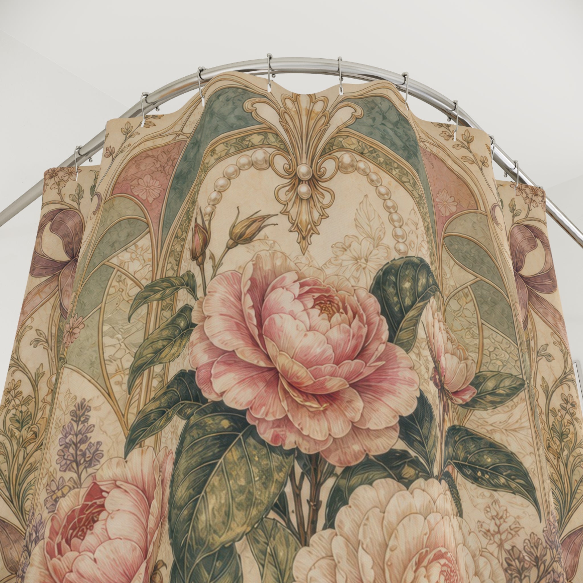 Art Nouveau Vintage Floral Shower Curtain