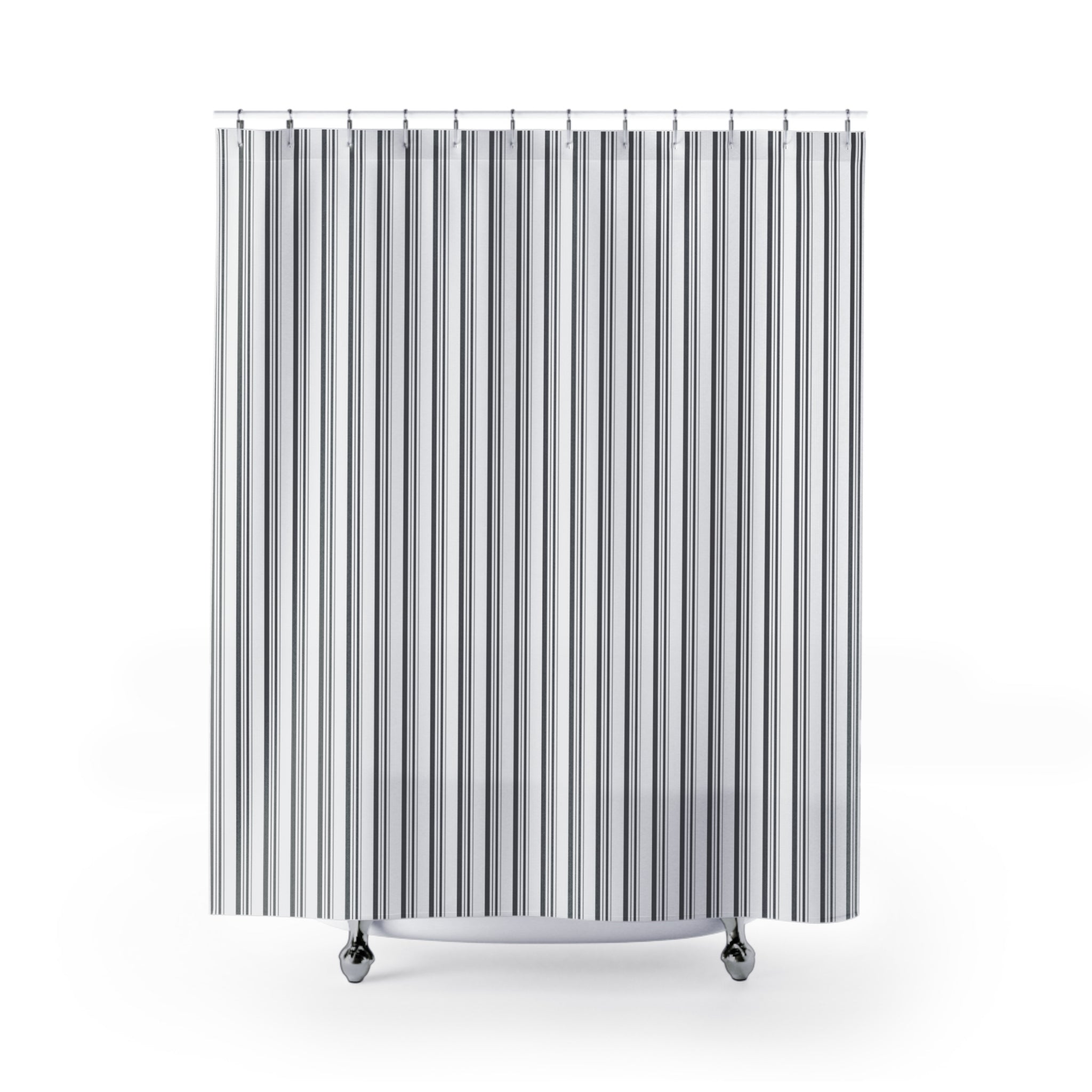 Grey Modern Stripe Shower Curtain