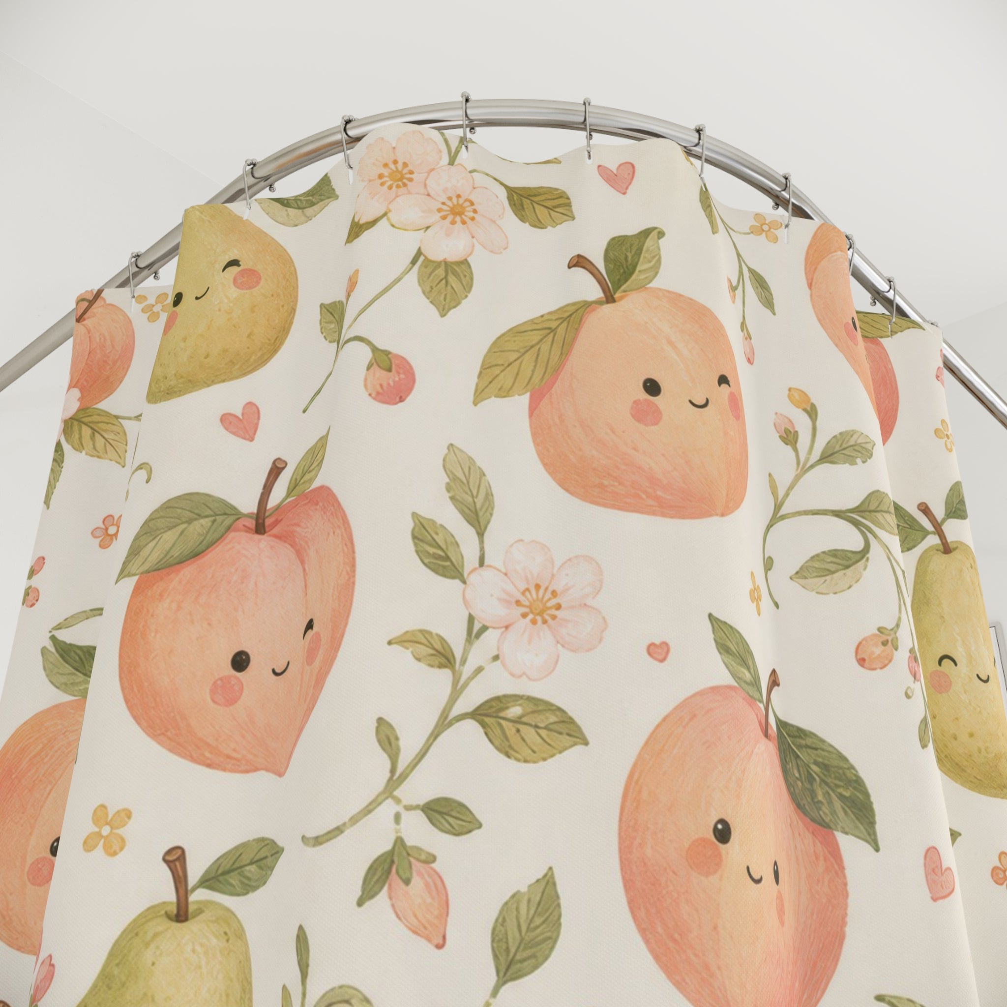 Smiling Fruit Cute Shower Curtain