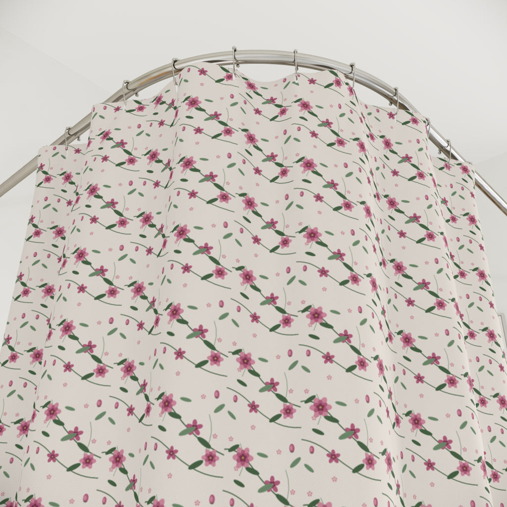 Chinoiserie Peony Shower Curtain – Pink & Green
