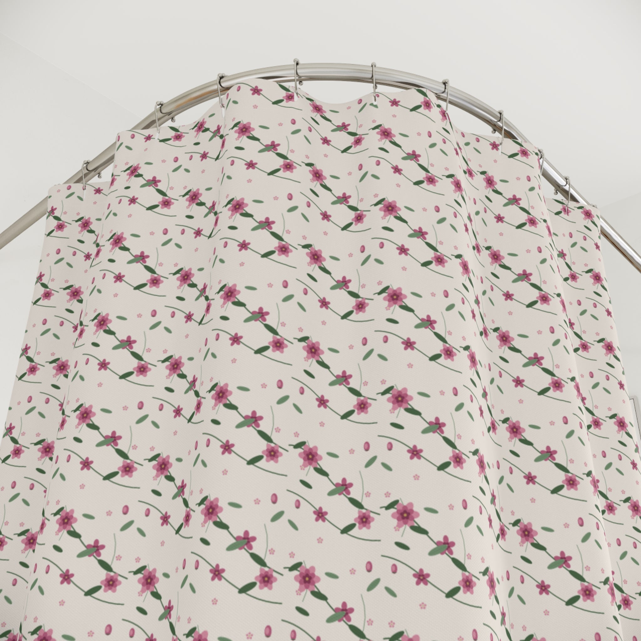 Chinoiserie Peony Shower Curtain – Pink & Green