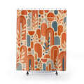 Orange Mid Century Terracotta Shower Curtain