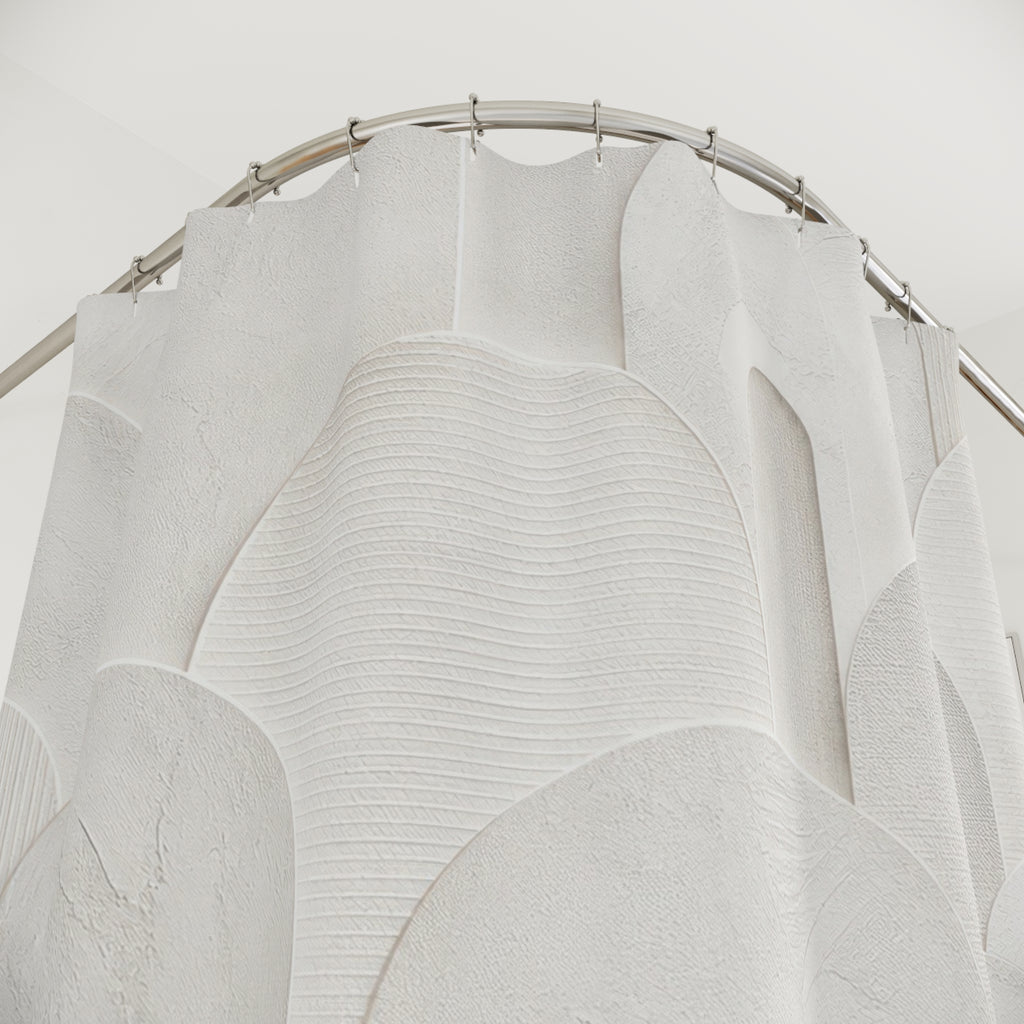 White Abstract Arches Shower Curtain
