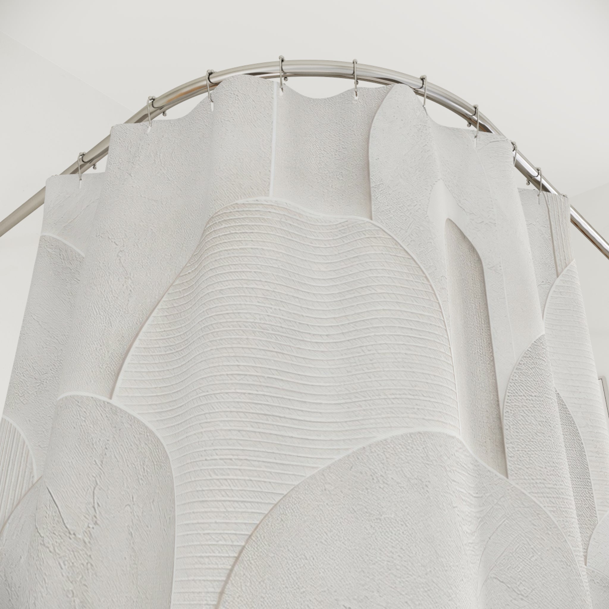 White Abstract Arches Shower Curtain