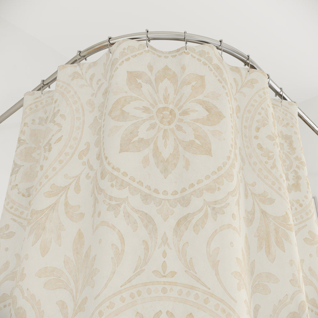Beige Mandala Medallion Shower Curtain