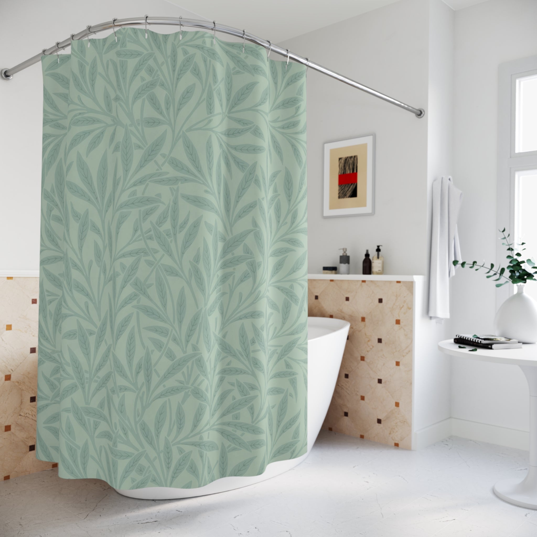 Morris Willow Shower Curtain – 1874 Sage Green